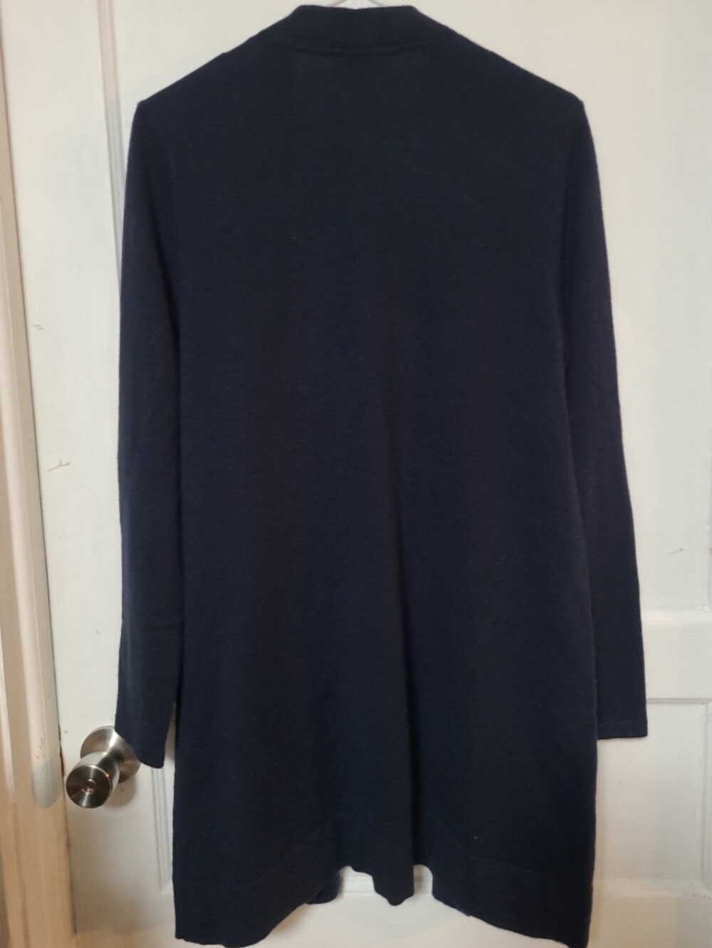 J. Jill Open-Front Longline Cashmere Cardigan Navy Medium - Picture 6 of 6